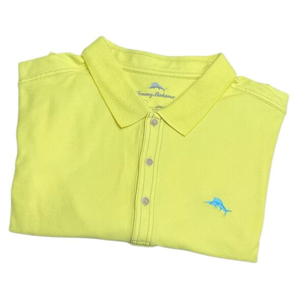 Tommy Bahama Men’s Yellow Polo with Blue Logo Size 3XT EUC - Picture 3 of 7